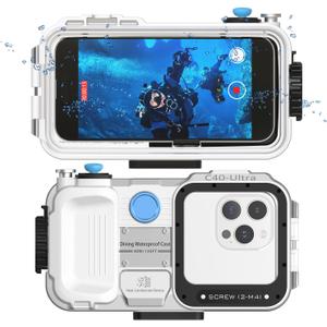 Upgrade Waterproof Phone Case, Underwater Phone Cases for Snorkeling and Diving, [131FT/40M] Professional Scuba Dive Waterproof Phone Case for Most iPhone and Android Underwater Photo Video