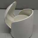 OXO Good Grips Compact Toilet Brush & Canister, Toilet Bowl Brush and Holder with Automatic Canister Door, Bathroom and Small Spaces Cleaning Supplies Essential (1 Count (Pack of 1), White)