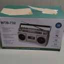 Retro Classic 80s Style Portable Boombox with Cassette Player Recorder, AM/FM/SW1/SW2 Radio, Bluetooth, USB/Micro SD Slots, Headphone Jack, 24W Dual Full-Range High Bass Speakers (Sliver)