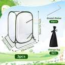 Augshy 3 Pack Pop Up Plant Covers Plant Protectors Tent Mesh Plant Protectors from Animals and Birds Garden Net Cage with Stakes for Protect Outdoor Plants Vegetables Flowers Shrubs 13"x13"x20"