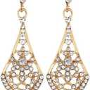 Cizoe 1920s Accessories Set for Women, Flapper Accessory Great Gatsby Costume Headband Flapper Necklace 20s Gloves (Ch)