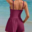 Charmo Romper Swimsuits for Women 2026 Tummy Control One Piece Swimsuit with Shorts Slimming Bathing Suit for Women (L)