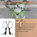 Worldmotop Offroad Rear View Side Mirror Adjustable Motorcycle Side Rearview Mirrors Replacement for KAWASAKI Ninja ZX10R ZX-10R ZX 10R 2011-2015 (Black)