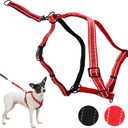 SPORN Ultimate Control No Pull Dog Harness for Medium-Sized Dogs - 4-in-1 Adjustable Dog Harness with Front, Back & Dual-Clip Options & Emergency Grab Handle - Easy On/Off, Padded Comfort (Red, M)