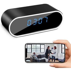 braosusner WiFi Hidden Camera Clock Night Vision Surveillance Security Nanny Cams HD 1080P Wireless Video Spy Camera Motion Detection for Home/Pet/Indoor