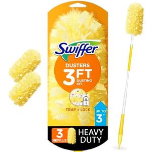 Swiffer Duster Heavy Duty 3 ft Extendable Handle Starter Kit with 3 Refills