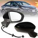 Right Passenger side Mirror Fits 2016-2019 Chevy Cruze Sedan/Hatchback with Power Glass Without Heated without Blind Spot, Match Mosaic Black Metallic Replace GM1321541(3Pins)