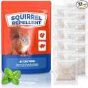 Squirrel Repellent 12 Packs, Keep Squirrels Out of Flower Pots Farmland, Natural Squirrel Deterrent for Bird Feeders, Chipmunk Repellent for Garden Patio, Repel Squirrels from Attic Car Indoor