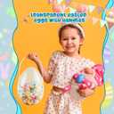 6 Pcs 10 Inch Transparent Easter Eggs with Handles Giant Clear Easter Egg Jumbo Fillable DIY Easter Egg for Easter Hunt Decoration