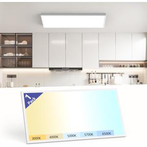 AIKVSXER 2x4 Led Flat Panel Light Surface Mount-1 Pack, 70W 7700Lm Dual Selectable 5CCT 3000K/4000K/5000K/5700K/6500K and Wattage 30-70W 0-10V Dimmable Ceiling Light Fixture for Kitchen/Laundry