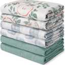 GLLQUEN BABY Receiving Blanket Boy Cotton Muslin Swaddle Blankets Girl Newborn Squares Breathable & Soft Thin Baby Blankets Cloths Double Absorbent Infant Swaddling Wrap - 6 Pack (Apple)