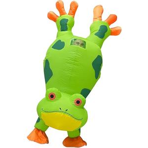 Camlinbo Halloween Inflatable Frog Handstand Costume Funny Full Body Blows Up Costume for Adult Halloween Cosplay Costume One Size