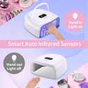 Rechargeable LED Gel Nail Lamp,60W Cordless UV Led Nail Light Nail Dryer for Gel Nails with Lifting Handle Touch Sensor LCD Screen(White)