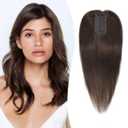 Urbeauty Hair Toppers for Women Real Human Hair for Thinning, 16 inch 2x5Silk Base Upgrade Topper, Clip-in Volume Enhancer, Natural-Looking, No Glue, Breathable, Lightweight (#4)