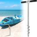 XUYUZDQ Boat Anchor, 29" Shallow Water Sand Anchor - Stainless Steel Sand Anchor with Spiral Blades, Boat Anchor Kit for Dive Beach, Kayak, Jet Ski, Small Boat Fixing Accessories