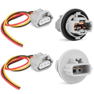 2PCS Front Turn Signal Light Socket W/Pigtail Harness Compatible with 2005-2016 Toyota Tacoma/2005-2021 Tundra/2008-2018 Sequoia/2003-2006 4Runner Replace for 90075-60060 9007560060(3 Pin)