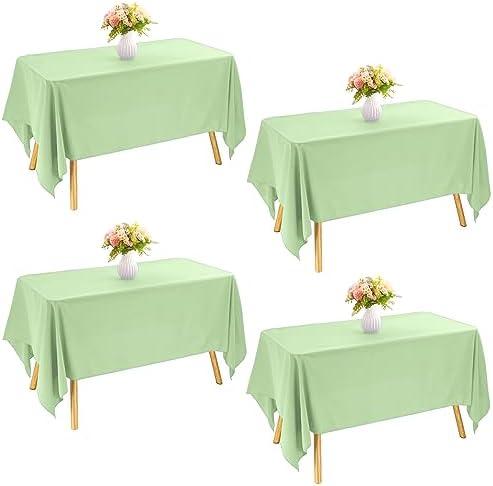 JALANCY 1 Pack Rectangle Tablecloth 90x156Inch Sage Green Washable Polyester Table Cover for Wedding Dining Table Buffet Parties Banquet Decoration（90x 156 Sage Green）