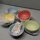 AntoKueh Colorful Ceramic Bowls 10oz, 4.7in Small Cereal Bowl Set of 6 for Ice Cream, Dessert, Porcelain bowl for Dipping, Sauce, Dishwasher/Microwave Safe