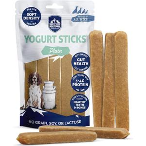Himalayan Dog Chew Yogurt Sticks, Plain Flavored, Dog Treats With Prebiotics, Probiotics & Protein, Digestive Support, Lactose & Gluten Free, Natural Dog Treat for All Breeds, Made in America, 5 Count (4.8 Ounce (Pack of 1))