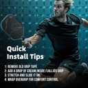 Pickleball Paddle Grip with 5.25" - Enhanced Pickle Ball Grips Overgrip for Vibration Reduction & Precision Control (Charcoal)