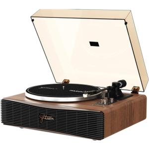 Paron Record Player Vintage Turntable for Vinyl Records with Built-in Speakers Bluetooth Retro Phonograph Wood Walnut