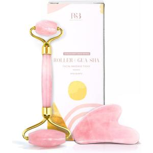 ROSELYNBOUTIQUE Gua Sha Facial Tools & Face Roller Original Face Massager for Puffiness Wrinkless Skin Care Routine - Self Care Gift for Men Women (Pink)