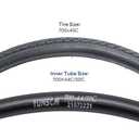 2-PCS 700C Bike Tires 700x45C 28x1.75 (47-622) and 700C Heavy Duty Bike Tubes with 2 Rim Strips Compatible with 700x43C 700 x 45C 28x1.75 700x46C Bike Bicycle Tires and Tubes (Y-1130)