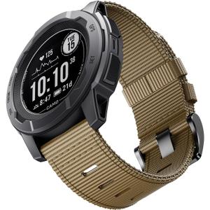 Rugged Nylon Watch Bands compatible with Garmin Instinct/Instinct 2 Solar/Instinct 3 45mm AMOLED/MIP, Double Layer Fabric Band for Garmin Instinct Solar/Tactical/Esports/Tide/Instinct E 45mm