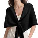 Pashmina Wraps for Women Poncho Shawls for Evening Dresses Top Casual Knitted Triangle Cashmere Scarf for Fall Winter (Brown)