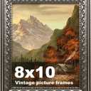 8x10 Vintage Picture Frames, Antique Picture Frame,Ornate Picture Frame for Wall Decor,1 Pack Silver Frame,Silver