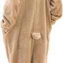 Snug Fit Unisex Adult Onesie Pajamas, Flannel Cosplay Animal One Piece Halloween Costume Sleepwear Homewear (Beige, XL)