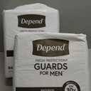 Depend Guards Incontinence Pads for Men, Maximum Absorbency, 168 Count (2 Packs of 84), Packaging May Vary