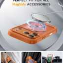 Miracase for iPhone 17 Pro Max Case with 360° Magnetic Ring Stand [Compatible with Magsafe] Full-Body Drop Proof Bumper Phone Case with Built-in 10H Tempered Glass Screen Protector,Orange