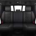 JOJOBAY Car Seat Covers for Dodge Ram,Fit 2009-2025 1500/2500/3500 HD Pick-up Truck,Crew,Regular,Quad,Mega Cab,Waterproof Synthetic Leather Seat Covers(5PCS-Full Set,Black-Red)