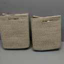 OIAHOMY Storage Cubes, 13 Inch Cube Storage Organizer, Collapsible Storage Bins, Baskets for Organizing, Storage Bins for Shelves-Brown, 2-PACK