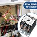 1 Pack Carrier HVAC Motor Contactor, 3 Pole 40 Amp 120V Coil Air Conditioner Contactor, AC Definite Purpose Contactor Replacement Relays, Air Conditioner Condenser Compressor