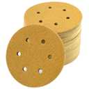 6-Inch 6-Hole Hook and Loop Sanding Discs 60-Grit, Random Orbital Sandpaper for Automotive and Woodworking, 100-Pack