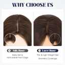 MY-LADY Human Hair Toppers for Women Real Human Hair with Side Bangs Hand-Tied Thin 8 * 11CM Lace Base Light Weight Clip in Remy Hairpieces 10 Inch Dark Brown