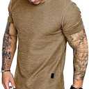 Fashion Mens T Shirt Muscle Gym Workout Athletic Shirt Cotton Tee Shirt Top, L