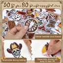 Thiccywoov 80 Pcs Country Western Cowboy Iron on Patches Embroidered Brown Patches for Hat Vintage Sew on Applique Bulk for Clothing Jackets Backpacks Stockings DIY Accessories