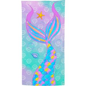 Mermaid Beach Towel, Mermaid Girl Beach Towel for Kid | Microfiber Bath Towels Gifts, Microfiber Bath Travel Towels for Women Yoga Sports 30" X 60"
