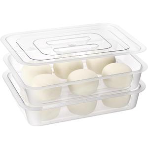 2 PCS Clear Pizza Dough Proofing Box with Lids, 15.7x10.2 Inch Dough Trays for Bread Making, Stackable Pizza Proofing Container Fits 4-6 Dough Balls for Home Kitchen, Restaurants, Chef (Large)
