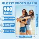 400 Sheets Glossy Photo Paper, 4in x 6in Inkjet Photo Printer Paper, Picture Paper for Photos, Calendars, Brochures, Cards, Menus(180gsm / 48lb)