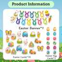 53 Pcs Easter Decorations for Home  Happy Easter, Easter Garland & Bunny Egg Hanging Swirls, Easter Hanging Decorations Indoor for Home Classroom School Easter Party Supplies