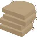 Idee-home Outdoor Chair Cushions Set of 4, Thick 19" x 19" x 3" Outdoor Seat Cushions Patio Furniture Waterproof with Ties, Dining Pads