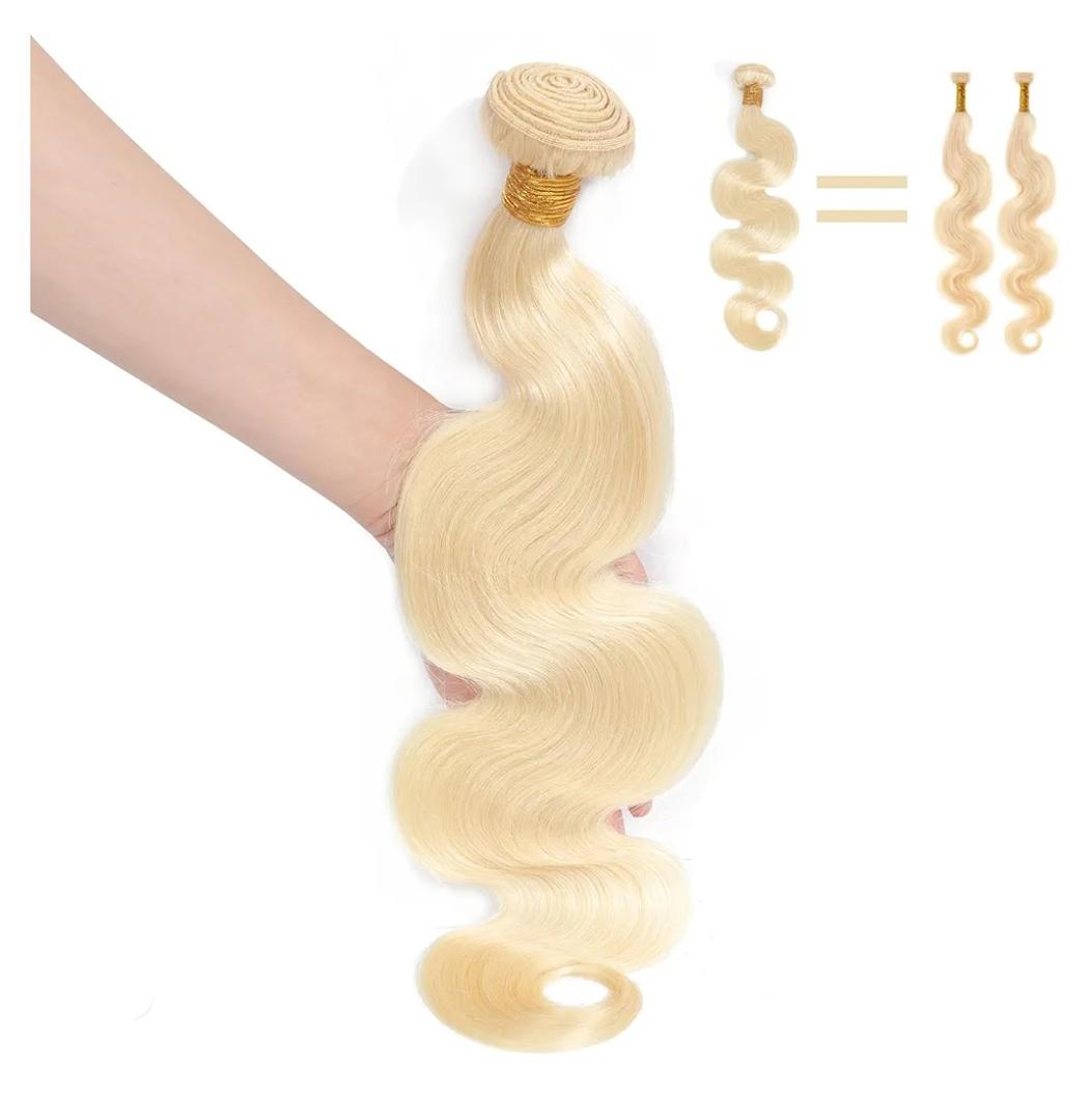 Blonde Body Wave Bundles Human Hair 30 Inch 16A 613 Blonde Bundles Human Hair,Sew In Quick Weave Body Wave Bundles 100% Real Human Hair Extensions Tangle Free Shedding Free Triple Lifespan 3X
