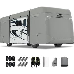 Class A RV Cover 7 Layers Top 40' to 43' Travel Trailer Watertight Motorhome Winter Cover Anti-UV Heavy Duty Rip Resistant with Toy Hauler Cover Protection