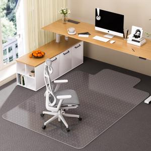 Office Chair Mat for Carpet with Lip, 40" x 50" Clear Plastic Heavy Duty Desk Floor Protector, Low Pile Carpet Saver Mat for Rolling Chairs, Smooth Glide Computer Chair Mat for Office or Home