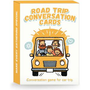Road Trip Conversation Cards for Kids and Adults - Talk, Laugh, Bond for Family Trip - Conversation Cards for Family, Car Game, Road Trip Essentials