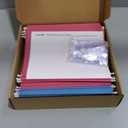 Blue Summit 75 Pack Colored Hanging File Folders Letter Size No Expansion, Colored Hanging File Folders Bulk, Assorted Colors, Designed for Bulky Files, Medical Charts, 1/5 Tabs